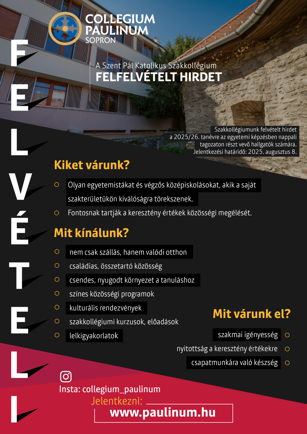 FELVÉTELI! 