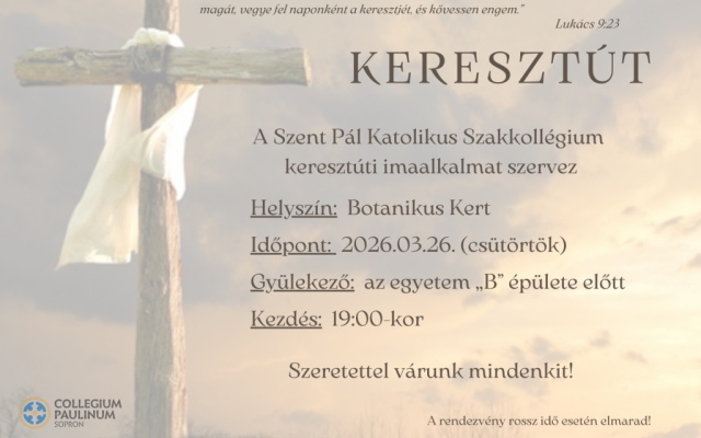 Keresztútjárás az Egyetemi Botanikus kertben
